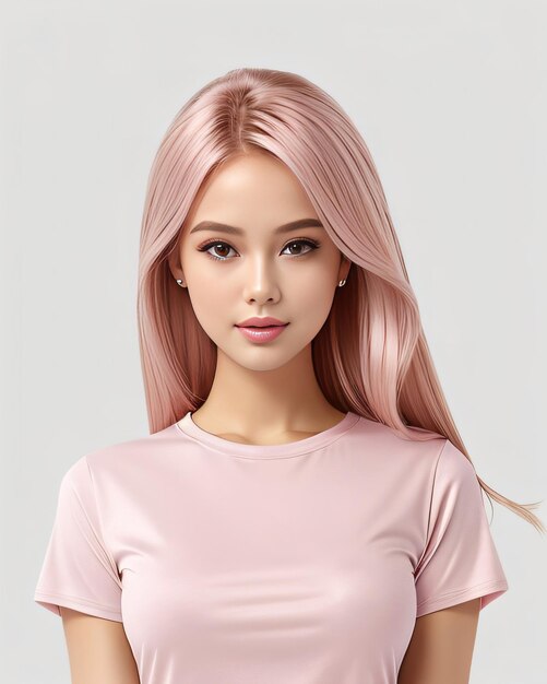 Mooi meisjesmodel roze t-shirtmodel voor haar