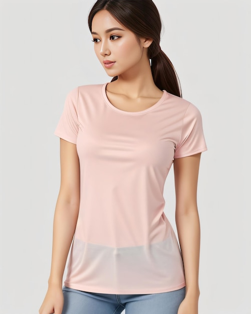 Mooi meisjesmodel roze t-shirtmodel voor haar