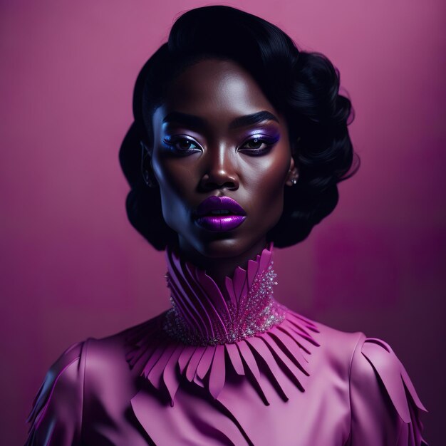 Mooi model met roze make-up op een donkere achtergrond
