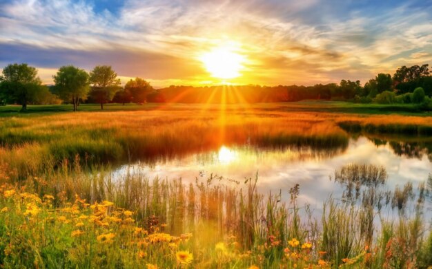 Foto mooi natuur landschap behang