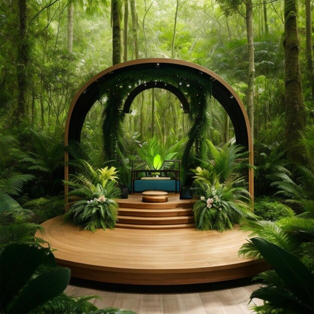 Mooi natuurproduct houten podium