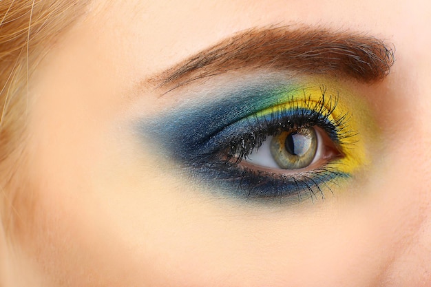 Mooi oog met lichte make-up close-up