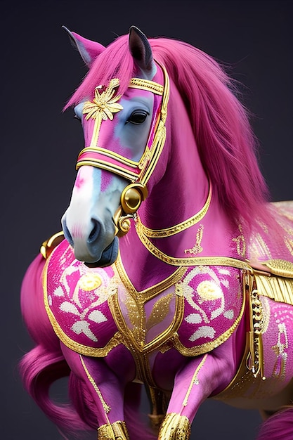 Mooi paard met ornamenten die AI genereert