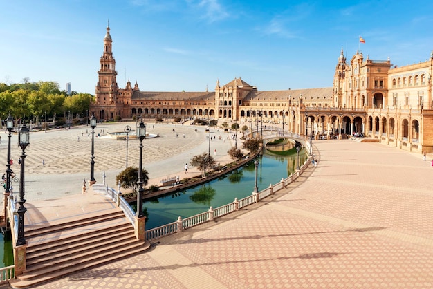 Mooi plein van plaza de espana in sevilla, Spanje