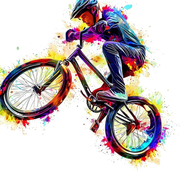 Mooi portret van een bmx-kerel ai vector kunst digitale afbeelding