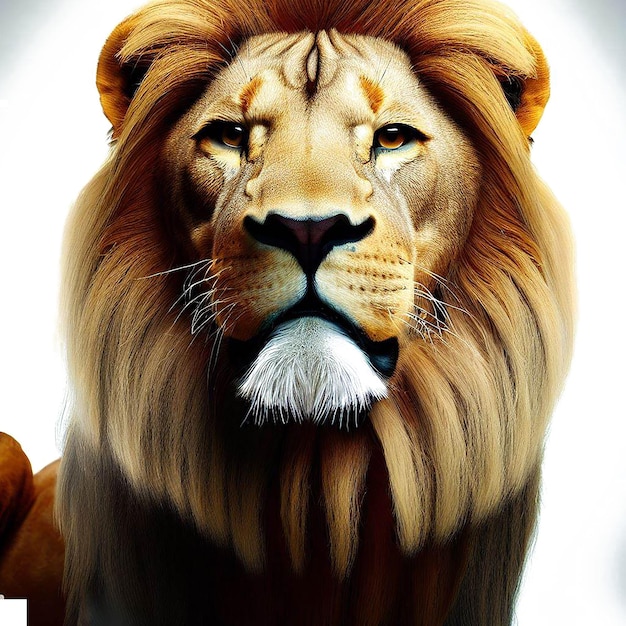 Mooi portret van een leeuw ai vector kunst digitale afbeelding