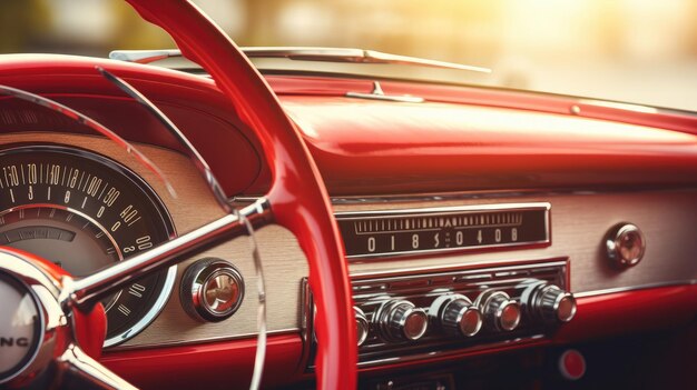 Mooi rood vintage auto dashboard