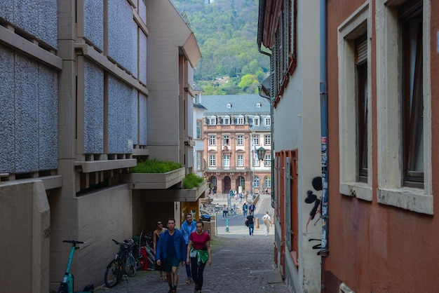 Mooi stadsbeeld in de straten van de stad Heidelberg Europa in Duitsland