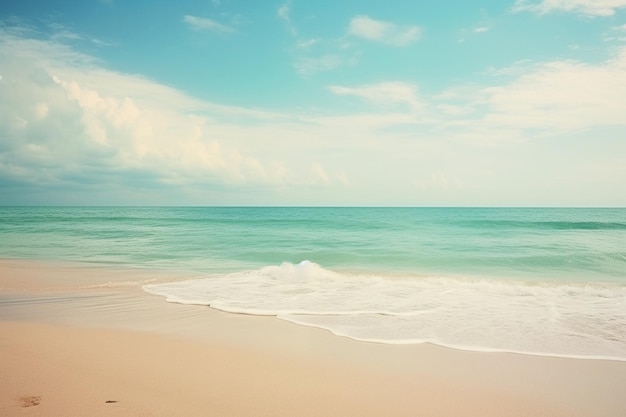 Mooi tropisch strand en zee met stoel op blauwe lucht