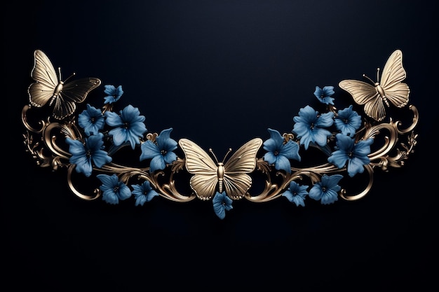 Mooi vintage gouden luxe bloemen frame ontwerp
