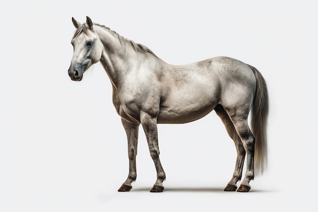 Mooi wit paard op geïsoleerde achtergrond
