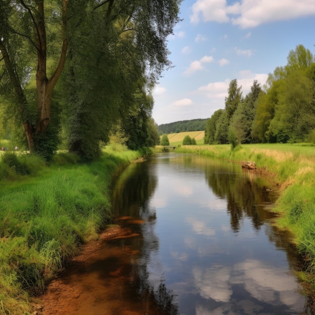 Mooi zomers landschap Generatieve AI