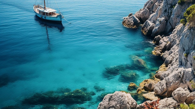 Foto mooi zomers mediterraan zeegezicht