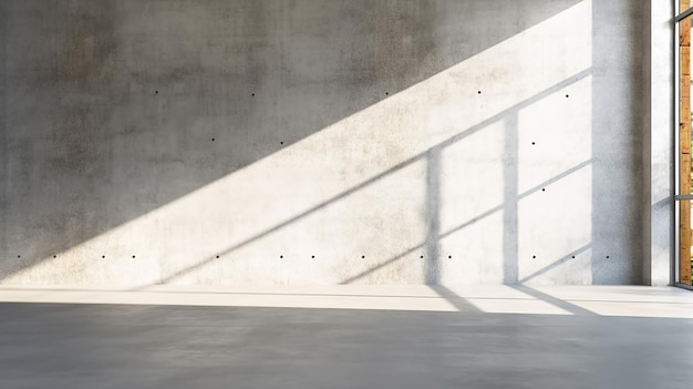 Mooi zonlicht wierp schaduw op blanco verweerde muur Generatieve AI