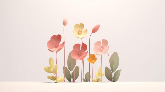 Mooie 3D-papier gesneden florale achtergrond