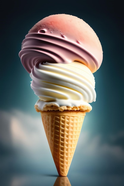 Mooie 3D-weergave van een kleurrijk en heerlijk ijsje