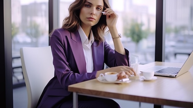 mooie aantrekkelijke vrouw in Werk in kantoor Leuk meisje in bureau