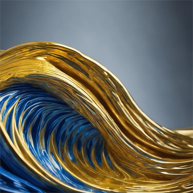Mooie abstracte achtergrond van blauwe en gele golven