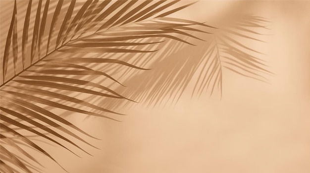 Mooie abstracte banner met groene palmbladeren schaduw beige op witte achtergrond Natuurlijk blad concept Groene natuurlijke achtergrond Palmboom blad textuur Zomer concept Abstract bloemmotief