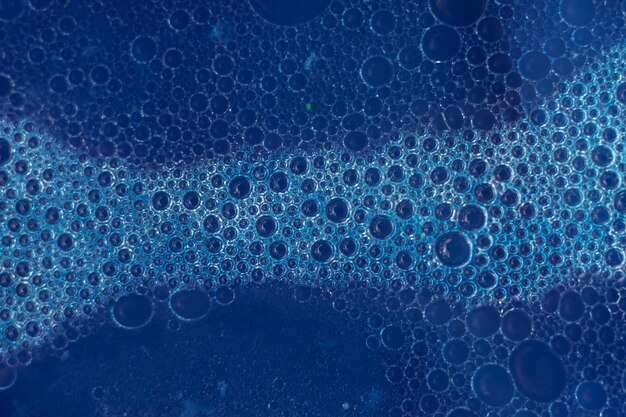 Mooie abstracte blauwe bubbels achtergrondpatroon textuur voor ontwerp Macro-weergave