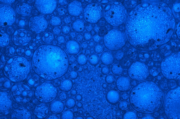 Mooie abstracte blauwe bubbels in water extreme abstracte natuur pattrn voor ontwerp Macro fotogrpa