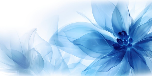 Mooie abstracte blauwe transparante bloemenontwerpachtergrond mooie Generatieve AI AIG32