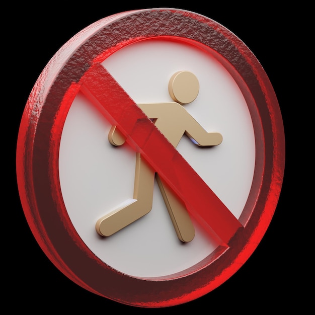 Mooie abstracte illustratie Verboden mensen verbod waarschuwingssymbool icoon op een grijze achtergrond