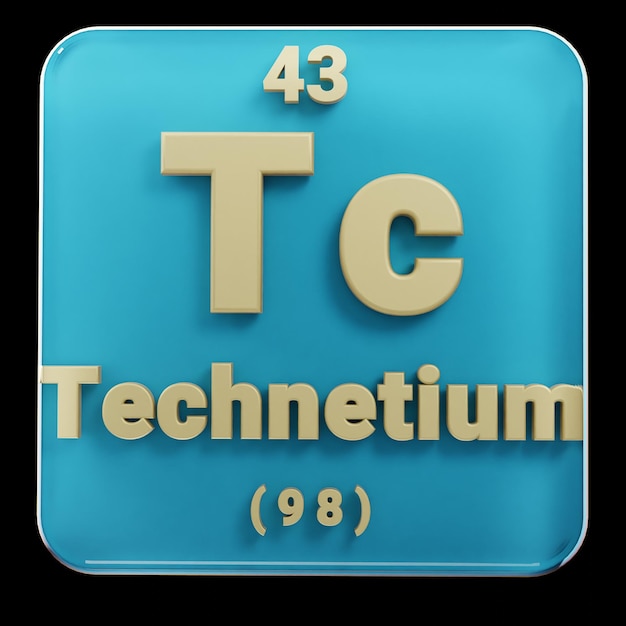 Foto mooie abstracte illustraties staand zwart en rood technetium element van het periodiek systeem m