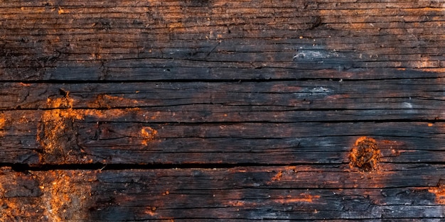 Mooie achtergrond van oude verkoolde houten planken