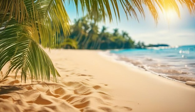 Mooie achtergrond voor zomervakantie en reizen Gouden zand van tropisch strand