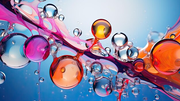 Mooie afbeelding voor behang van een paar mooie gekleurde bubbels Creatieve AI