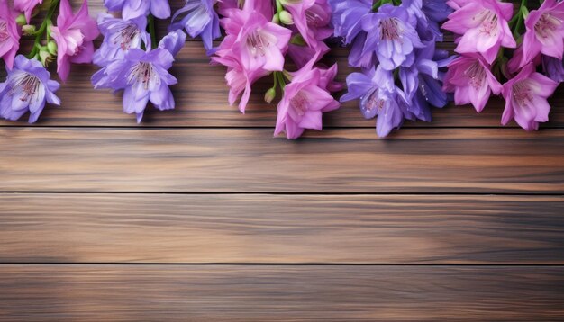 Mooie alstroemeria bloemen op houten achtergrond Ruimte voor tekst