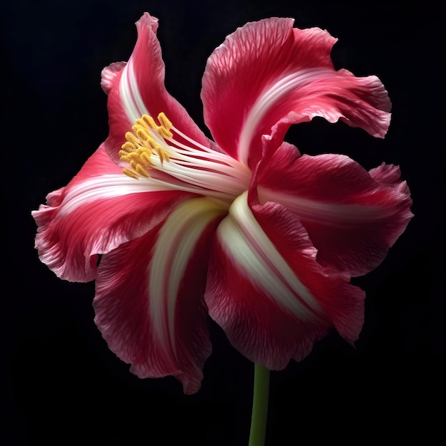 Mooie Amaryllis bloem tegen zwarte achtergrond