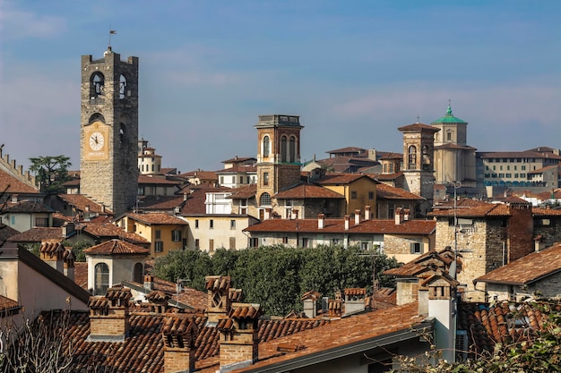 Mooie architectuur van de oude stad Bergamo, Italië.