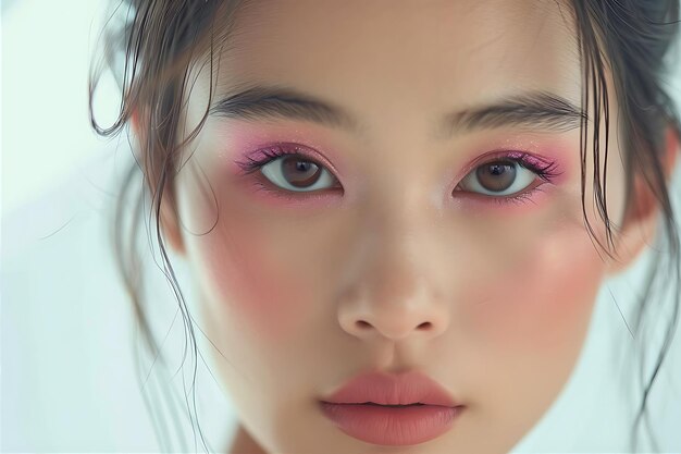Mooie Aziatische vrouw Haar ogen benadrukten