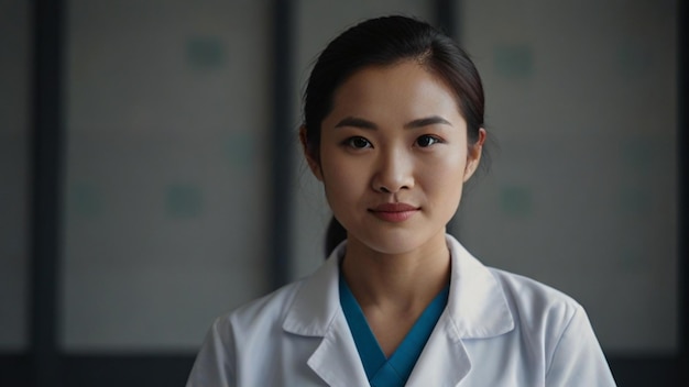 Mooie Aziatische vrouw. Ze is dokter.