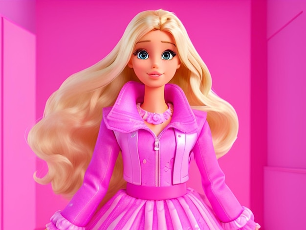 mooie barbie meisjes pop baby in het roze