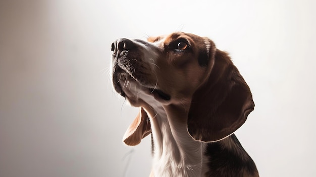 Mooie beagle hond geïsoleerd op witte generatieve AI