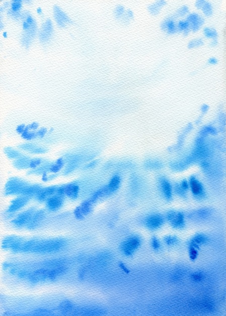 Foto mooie blauwe aquarel achtergrond. handgetekende oceaan illustratie. zeeleven. marineblauw ombre.