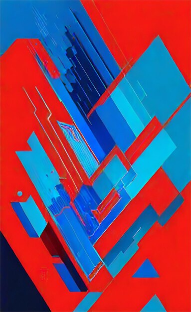 Mooie blauwe en rode abstracte achtergrond
