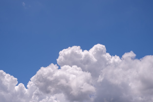 Mooie blauwe heldere hemelachtergrond met kleine wolken