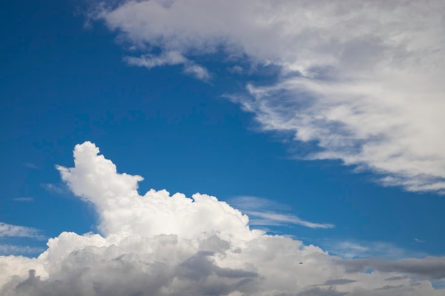 Mooie blauwe lucht met witte wolk Natuurlijke achtergrondweergave