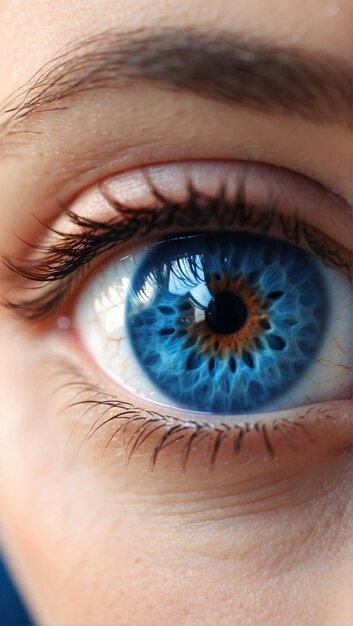 Foto mooie blauwe vrouwelijke ogen.