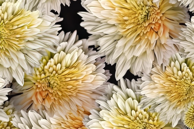 Mooie bloeiende chrysant bloemen textuur Ai generatief