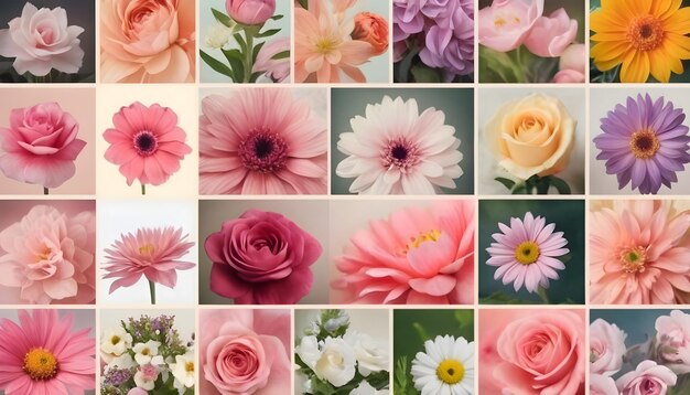 Mooie bloemen collage sjabloon