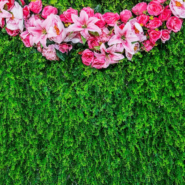 Foto mooie bloemenachtergrond voor huwelijksscène