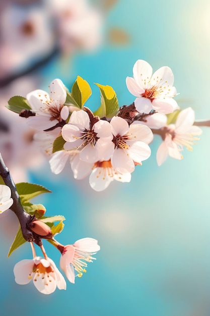 Mooie bloemrijke lente abstracte achtergrond van de natuur Takken van bloeiende abrikozen macro met sof