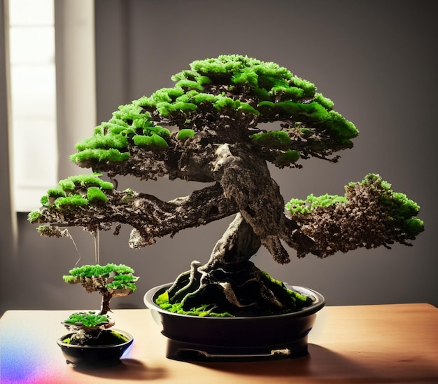 Mooie bonsai sierplanten in pot voor binnendecoratie