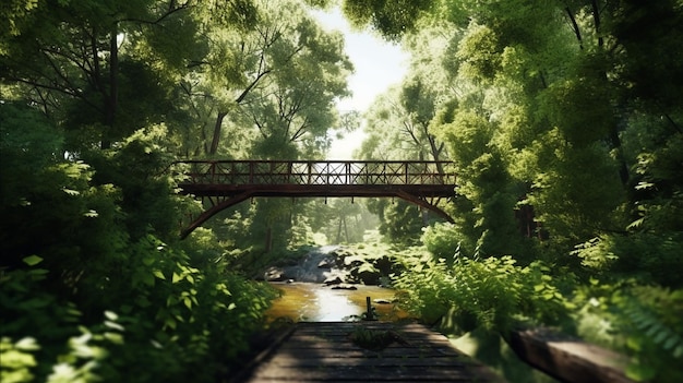 Mooie brug in de jungle.