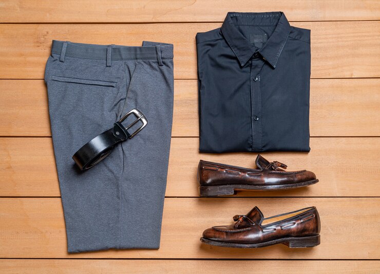 Foto mooie casual herenmode en kleding set